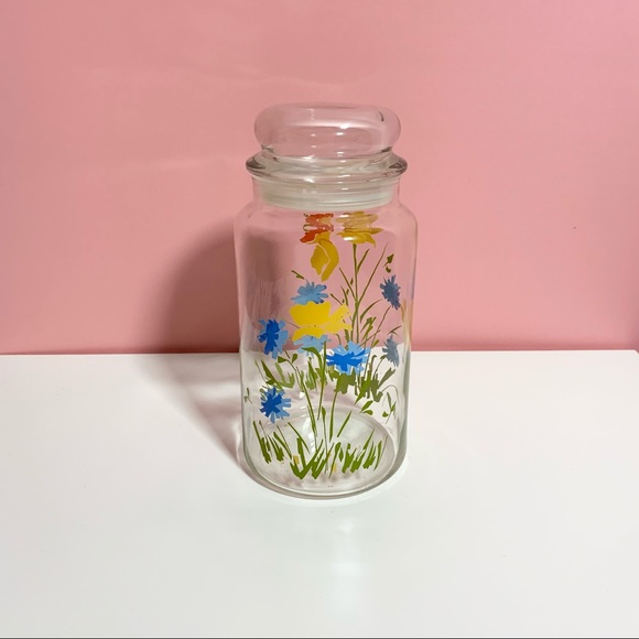 Vintage funky floral jar canister